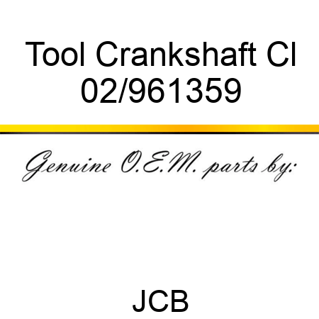 Tool Crankshaft Cl 02/961359