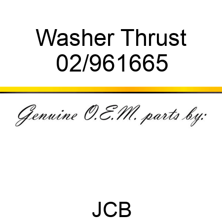 Washer Thrust 02/961665