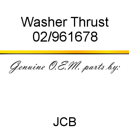 Washer, Thrust 02/961678