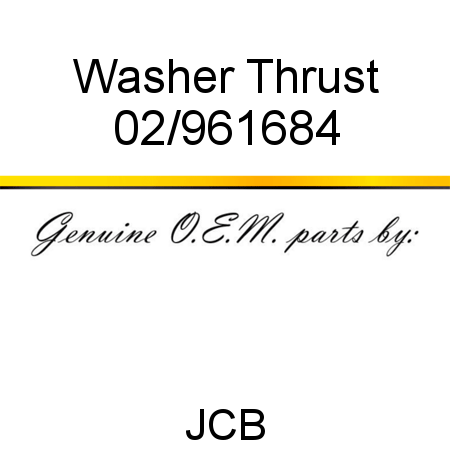 Washer, Thrust 02/961684