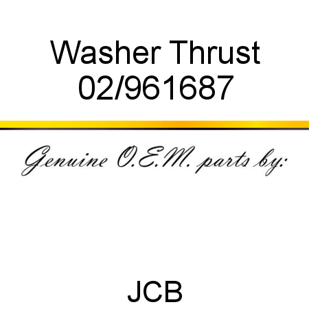 Washer, Thrust 02/961687