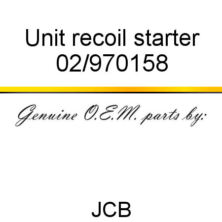 Unit, recoil starter 02/970158