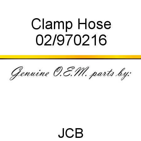 Clamp, Hose 02/970216