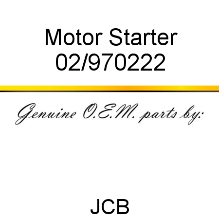 Motor, Starter 02/970222