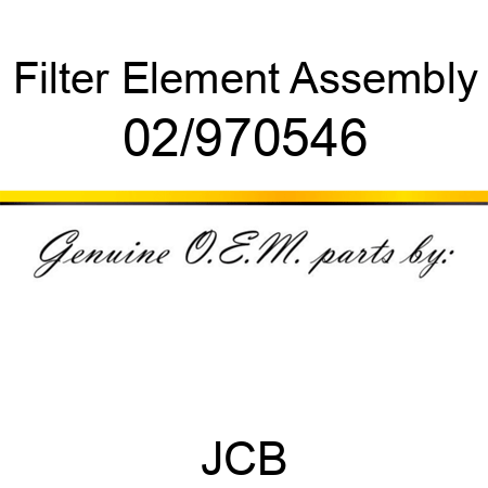 Filter, Element Assembly 02/970546