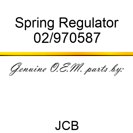 Spring Regulator 02/970587