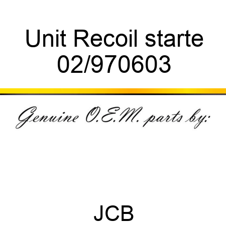 Unit Recoil starte 02/970603
