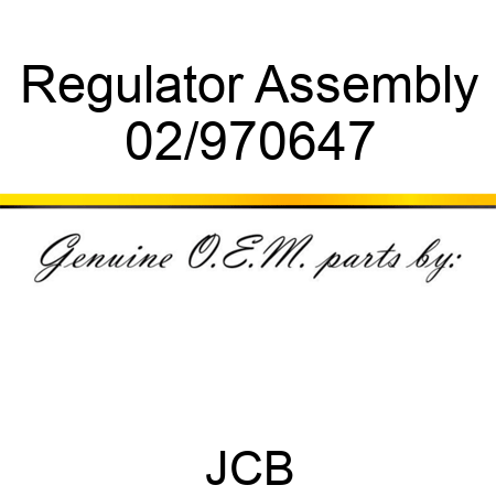 Regulator Assembly 02/970647