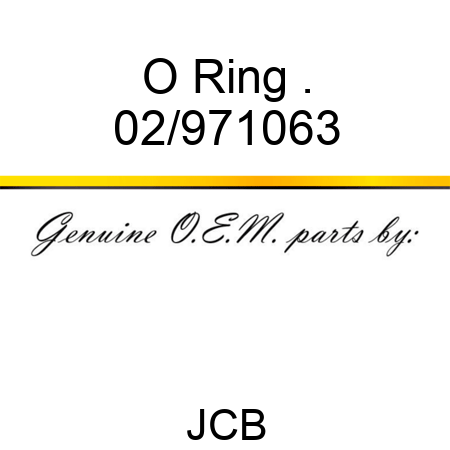 O Ring . 02/971063