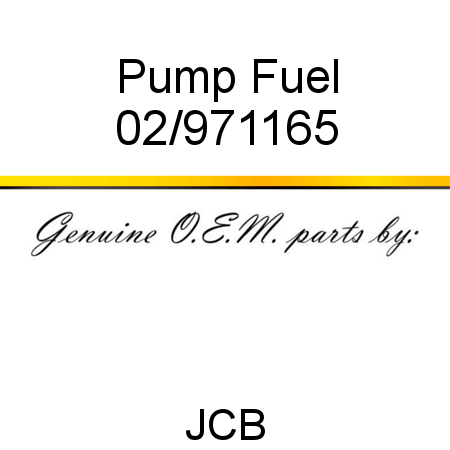 Pump, Fuel 02/971165