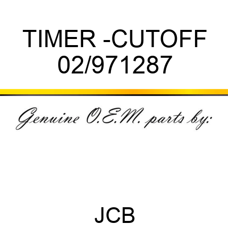 TIMER -CUTOFF 02/971287