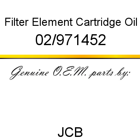 Filter, Element Cartridge, Oil 02/971452
