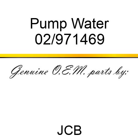 Pump Water 02/971469