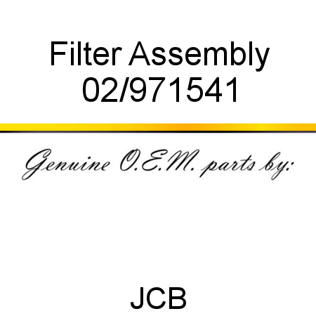Filter, Assembly 02/971541