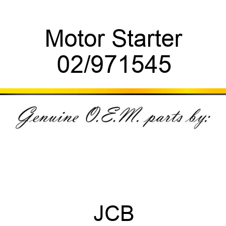 Motor Starter 02/971545
