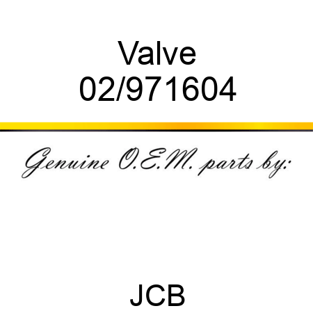 Valve 02/971604