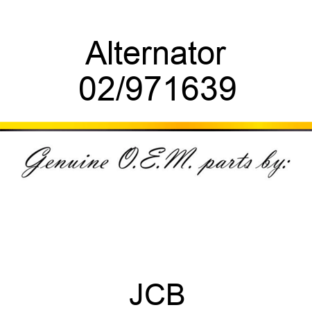 Alternator 02/971639