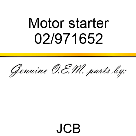 Motor starter 02/971652