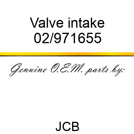 Valve intake 02/971655