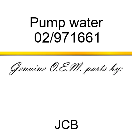 Pump water 02/971661