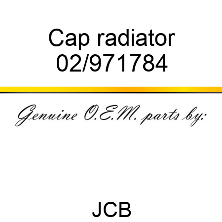 Cap radiator 02/971784