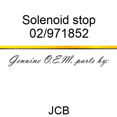 Solenoid stop 02/971852