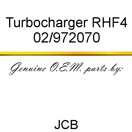 Turbocharger, RHF4 02/972070