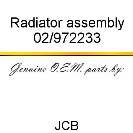 Radiator, assembly 02/972233