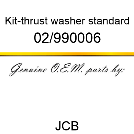 Kit-thrust washer, standard 02/990006