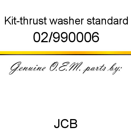 Kit-thrust washer, standard 02/990006