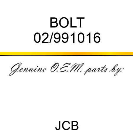 BOLT 02/991016