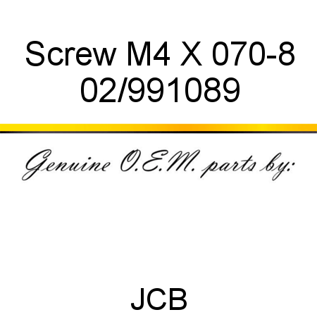 Screw, M4 X 0,70-8 02/991089