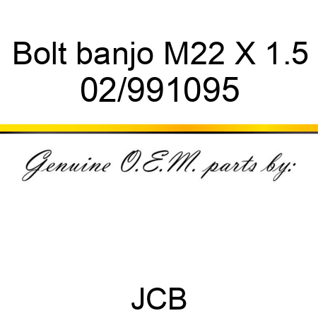 Bolt, banjo, M22 X 1.5 02/991095