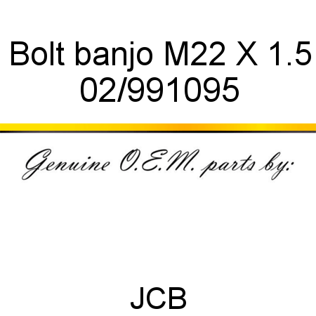Bolt, banjo, M22 X 1.5 02/991095