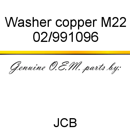 Washer, copper, M22 02/991096
