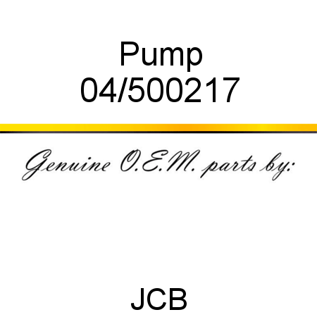 Pump 04/500217