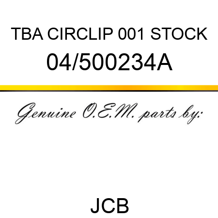 TBA, CIRCLIP, 001 STOCK 04/500234A