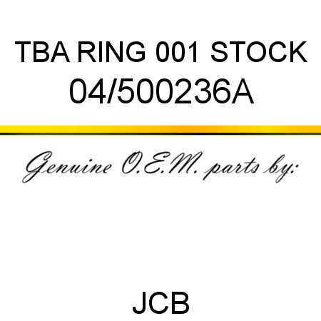 TBA, RING, 001 STOCK 04/500236A