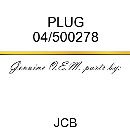 PLUG 04/500278