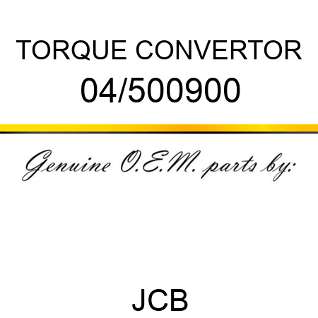 TORQUE CONVERTOR 04/500900