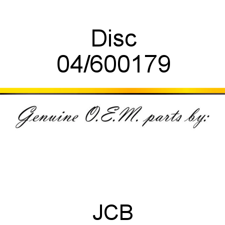 Disc 04/600179