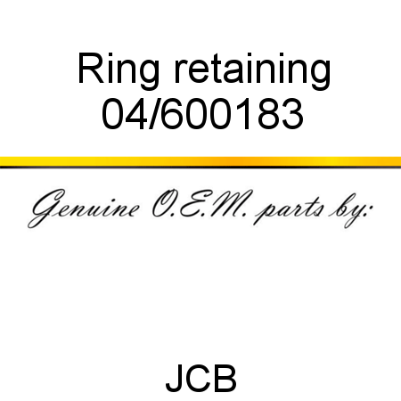 Ring, retaining 04/600183