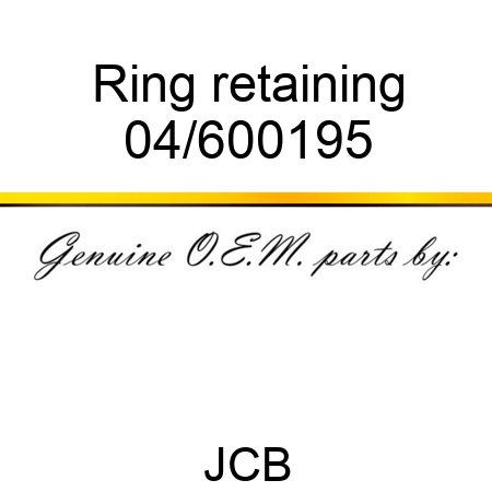 Ring retaining 04/600195