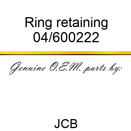 Ring retaining 04/600222