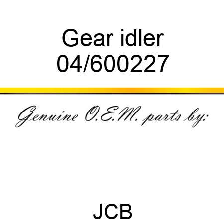 Gear idler 04/600227
