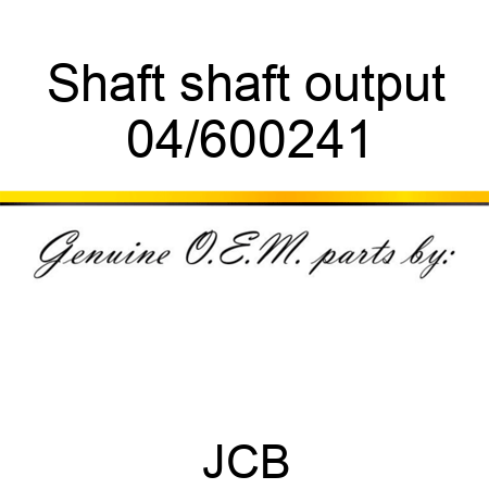 Shaft shaft output 04/600241