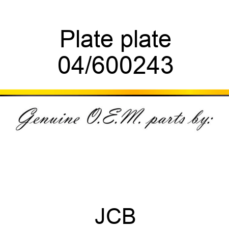 Plate plate 04/600243