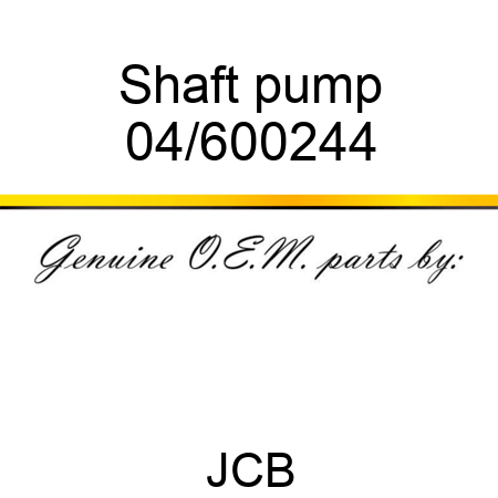 Shaft pump 04/600244