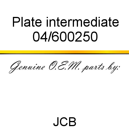 Plate, intermediate 04/600250