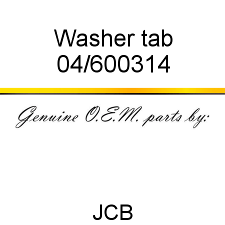 Washer, tab 04/600314